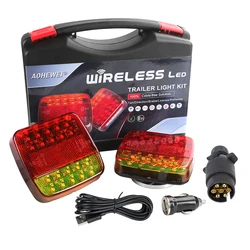 AOHEWEI Wireless LED Magnetic Trailer Tail Lights ECE EMC Approved Cable-Free 12V Truck Rear Lamp for Trailer Lorry Caravan