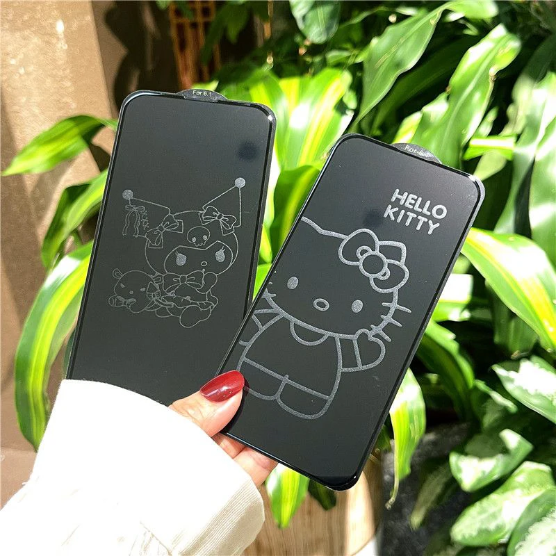 Kawaii Hellokittys Kuromi Pochacco Protecteur d'écran en verre trempé pour IPhone 17 Pro Max 16 15 14 Film de protection d'écran
