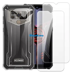 Soft Case + 2 Pack Tempered Glass Screen Protectors for Hotwav W10, W10 Pro Full-Body Protection