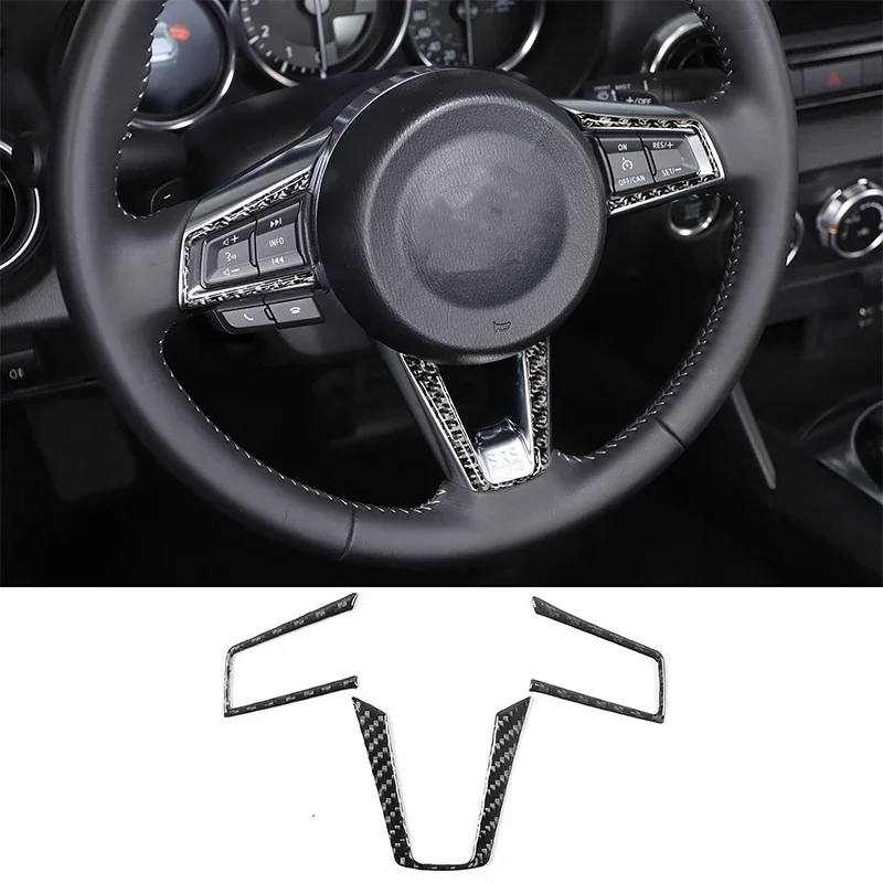 

Soft Carbon Fiber Car Steering Wheel Button Decorative Frame Sticker Trim for Mazda MX-5 2016-2023 Car Accessories