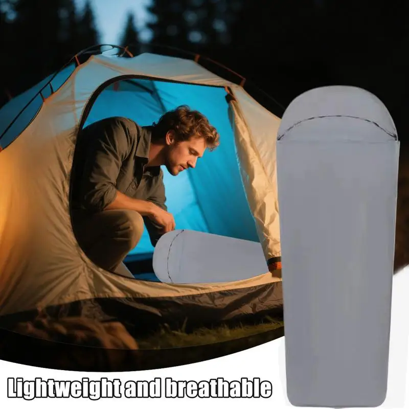

Foldable Sleeping Bag Liner Tear Resistant Sleeping Bag Liner Ultralights Portable Travel Sheet Outdoor Camping Sleeping Bag