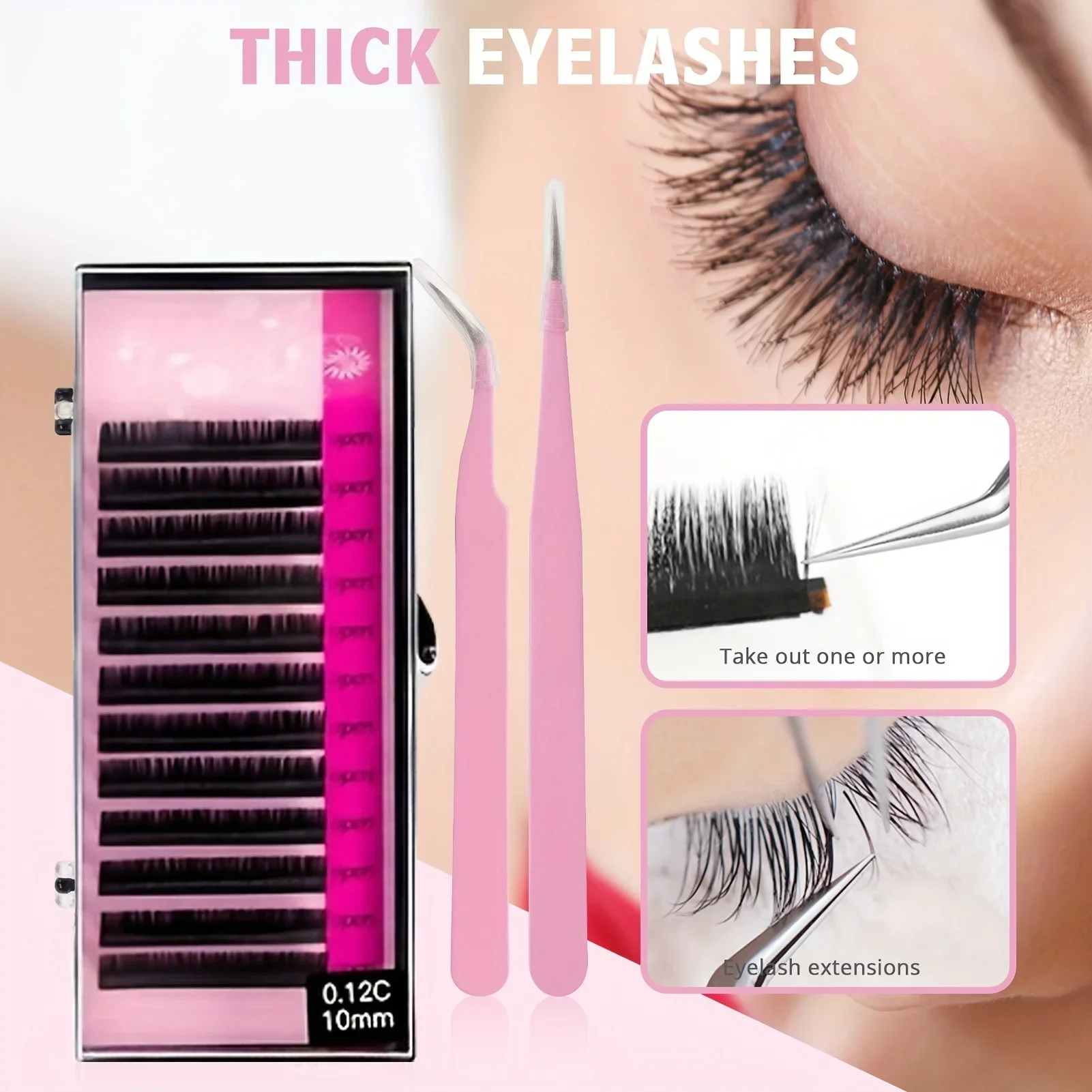 276Pcs Eyelash Fan Eyelash Extension Kit  Air Conditioning Blower Lash Perm Lift Kit Including Tweezers Glue Ring Eye Gel Pad