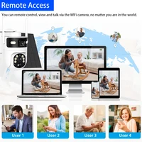 8MP 4K 4G SIM Card PTZ IP Camera Record Built-in Battery Dual Lens Solar Outdoor Camera Solar Panel P2P ICam365 PIR Detection 5