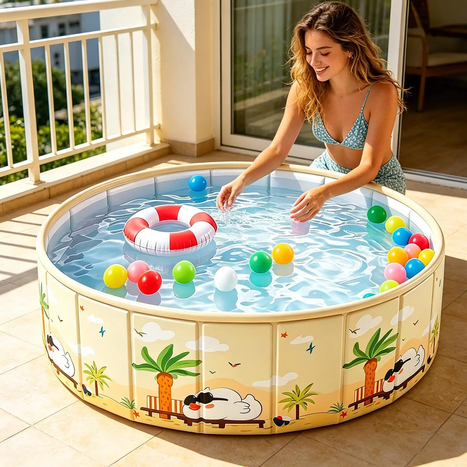 Thickened Bathtub Foldable Dog Pool Outdoor Backyard Pool Swimming Tub Dog Bathing Tub For Camping Boys Girls Pets view 3