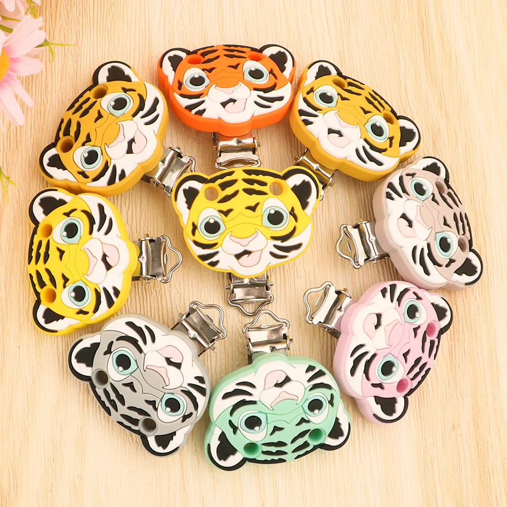 2Pcs/Lot Cartoon Animals flower rainbow Silicone Beads Clips Food grade for DIY Making Jewelry Necklace Accessories