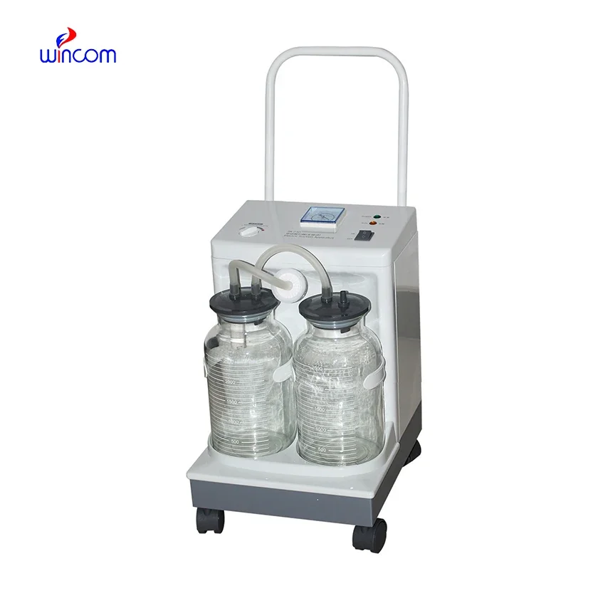 Wincom Portable 2500ml Aparato de Succion Maquina Succion Phlegm Electric Pedal Suction Apparatus Machine Bottles Dental Trolley