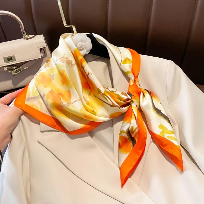 

Oil painting small square scarf silk scarf women's spring and autumn mother shirt thin yarn 70