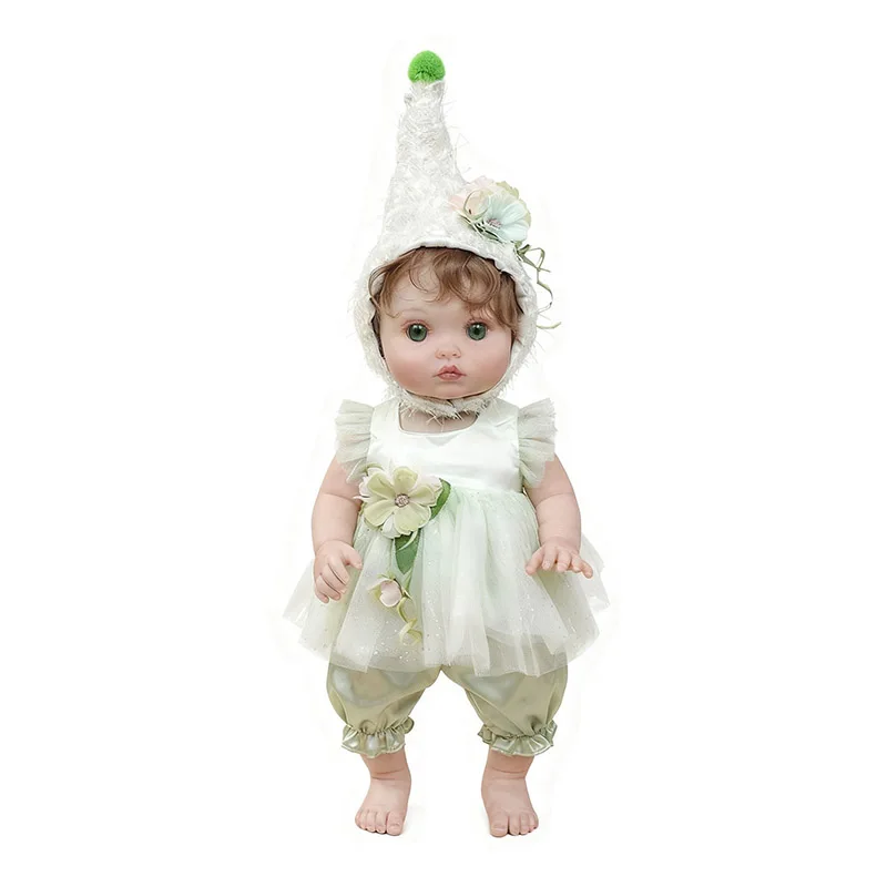 

16" Full Body Vinyl Reborn Baby Doll Peeka Detailed Painting Fairy Dolls Real Lifelike Baby Dolls with Rooted Hair Muñeca Bebe