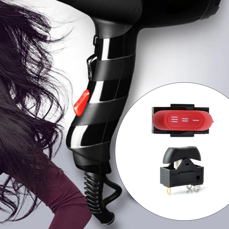 Hair Dryer    3 Position ON OFF Boat  Red/Black 3 Speed Three-legged Full  A6HB