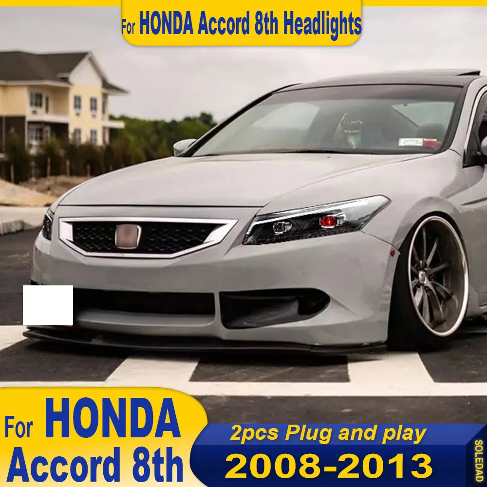

Car LED Headlights For Honda Accord 2008-2013 to new style full LED Assembly Upgrade Projector Lens Accessories Plug and play
