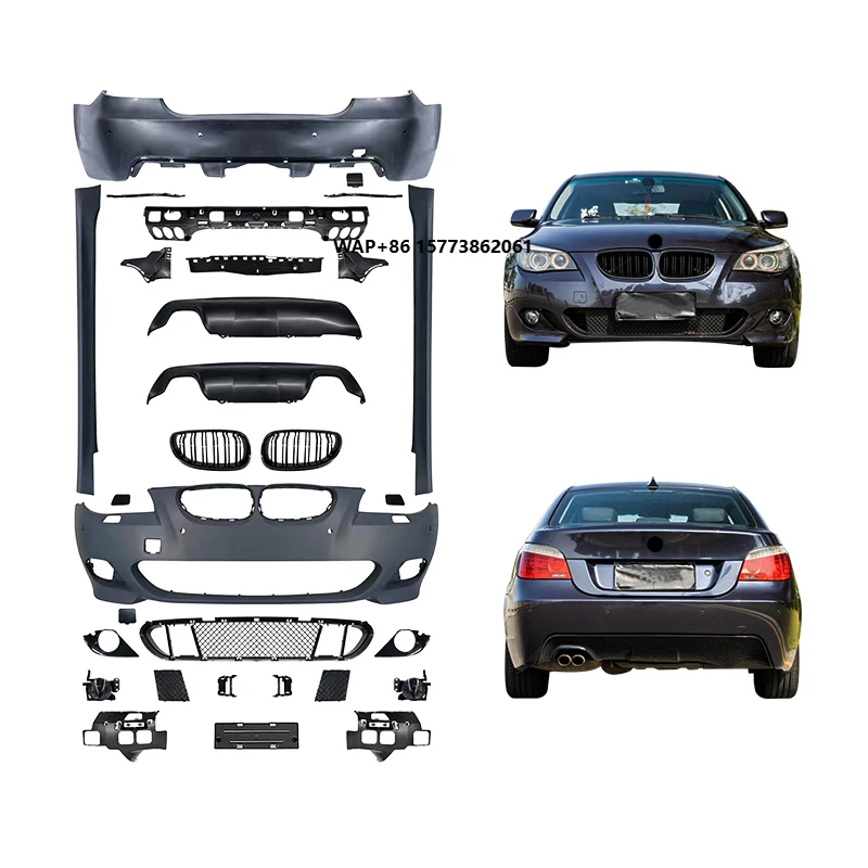 

New Retrofit Surround Kit Front Bumper Front Engine Hood Rear Bumper Rear Lip for for Bmmer 5 Series 2004-2010 E60 Upgrade MT
