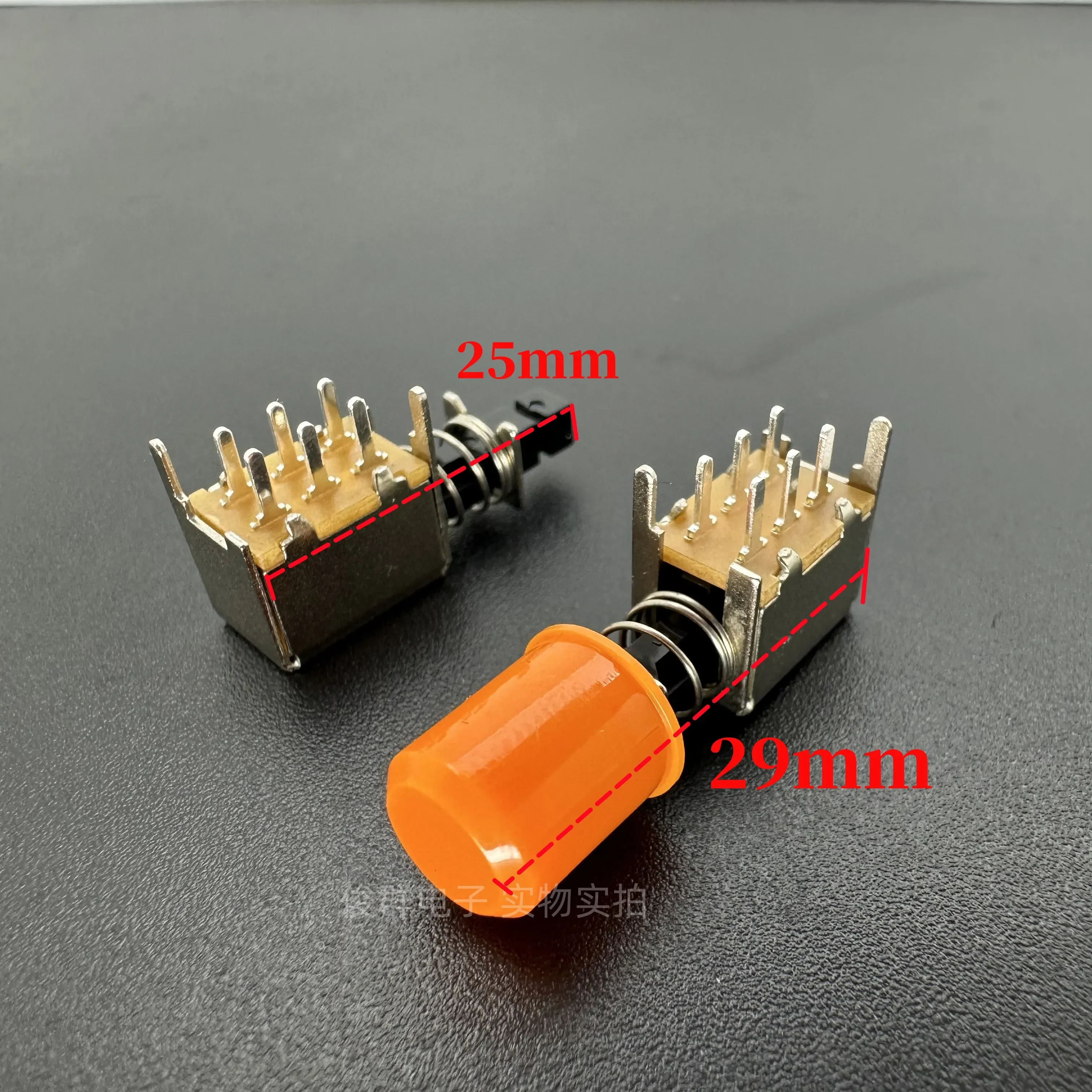 100pcs A03 straight key switch piano key switch PS-22F02 double row 6-pin self-locking switch button A11 key cap