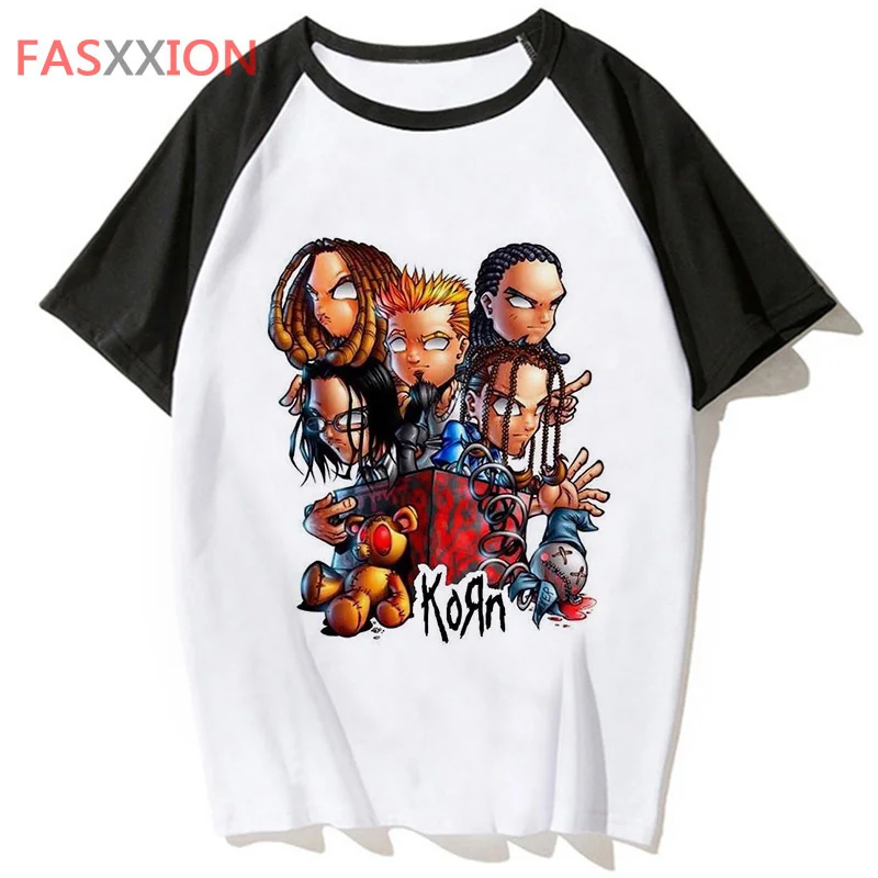 Korn tshirt men Japanese harajuku Y2K Tee male graphic streetwear comic clothing