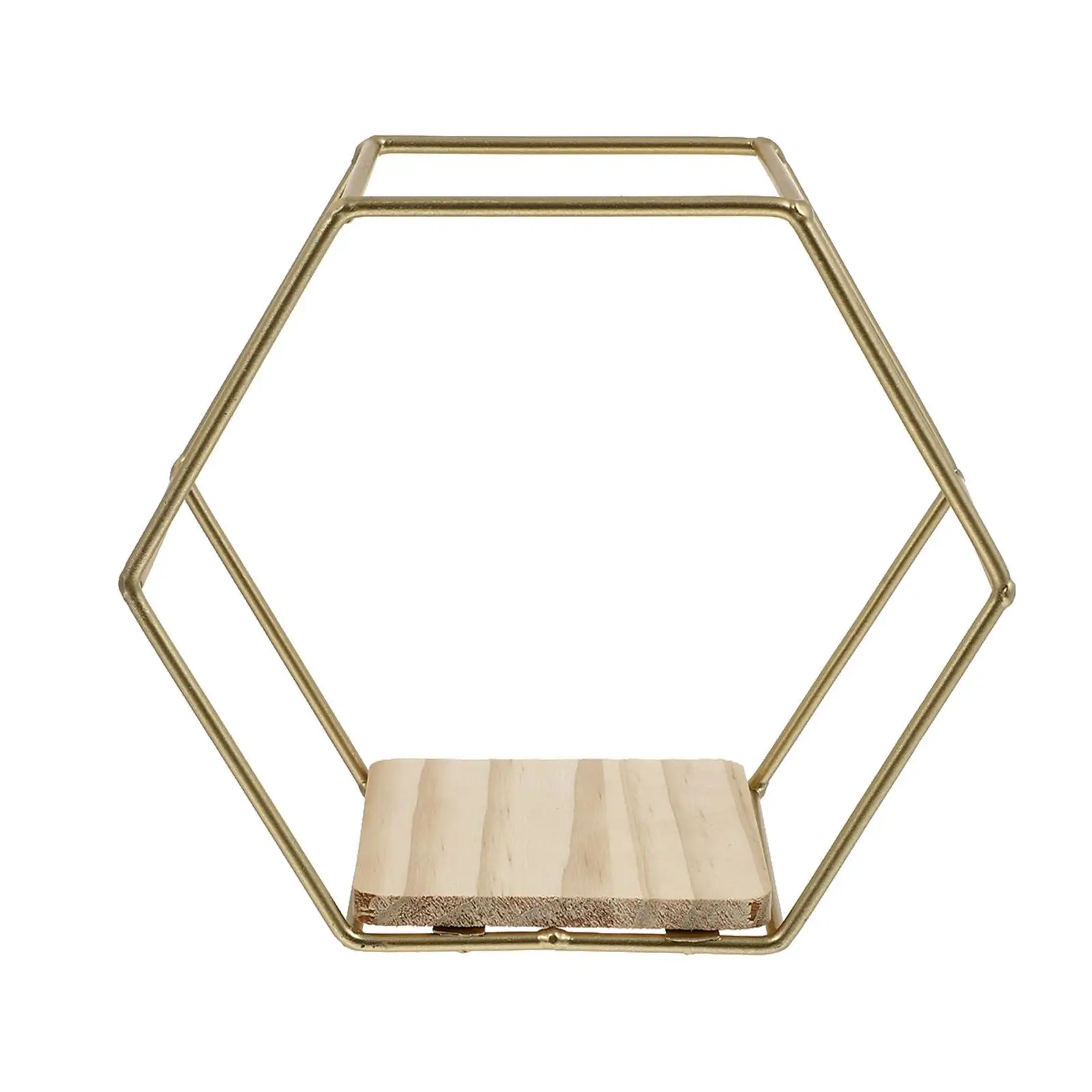 Hexagonal -mounted Storage Shelf Hanging Bracket Wood Sundries Organizing