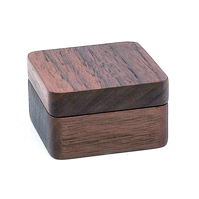 JU64 High Quality Men Suit Wooden Cufflink Gift Box Portable Sleeve Button Jewelry Walnut Storage Box