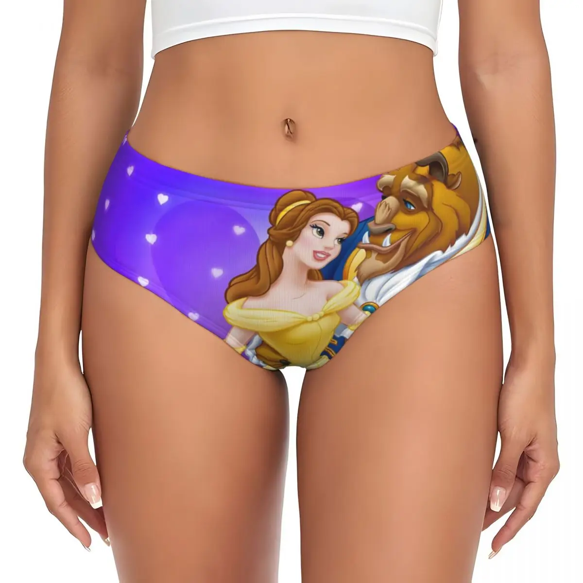 カスタム美女と野獣漫画ブリーフ下着女性用通気性ストレッチコミックパンティー