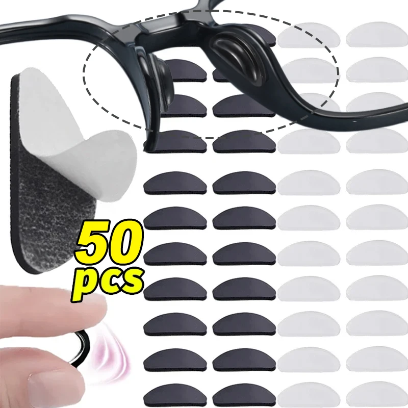 

10/50PCS Silicone Glasses Nose Pads Adhesive Nose Pads Non-slip White Thin Nosepads for Glasses Eyeglasses Eyewear Accessories