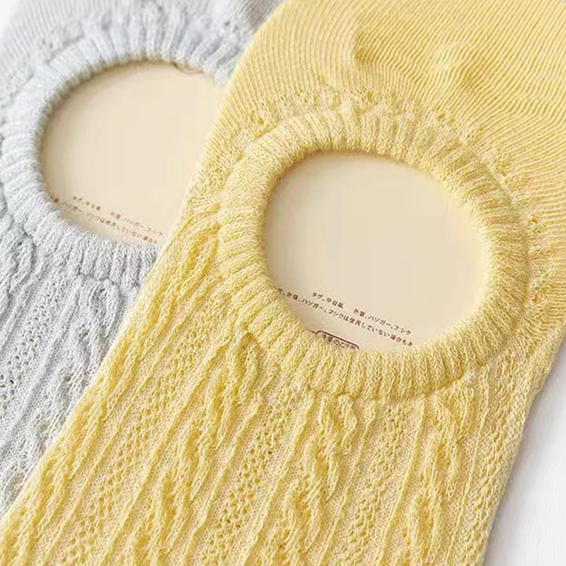 1/3/5/10/15 Pairs Random Women Macaron Knit No Show Socks, Soft Breathable Sweat Wicking Versatile Invisible Liner Socks