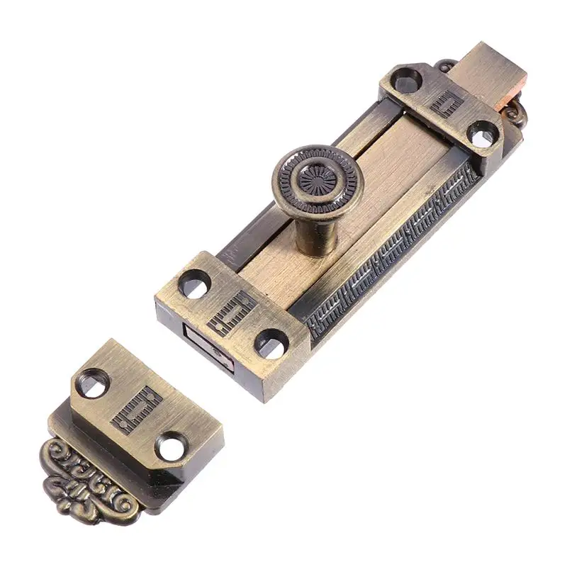 Vintage Retro European Alloy Security Locks Slide Door Bolt Latch Gate Locks for Enhanced Home Safety and Privacy