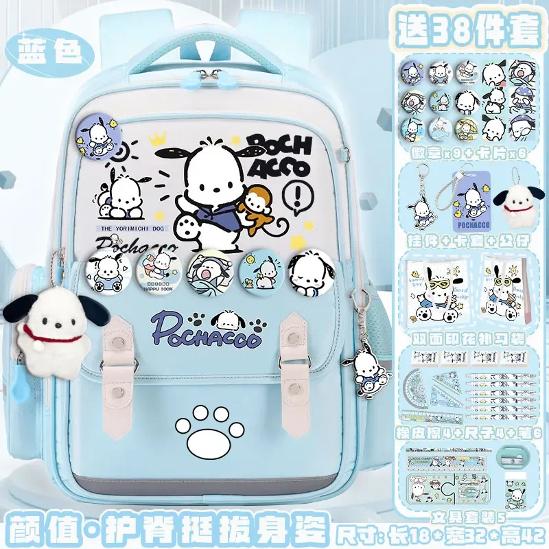 Sanrio mochila escolar para estudiantes, mochila impermeable, resistente a las manchas, gran capacidad, informal y ligera, hombrera