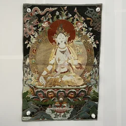 Retro Tangka Embroidered White Tara Decorative Hanging Picture