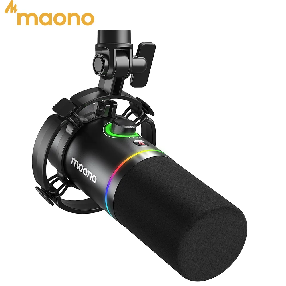 MAONO PD200X XLR/USB ダイナミックマイク ゲーム録音 ストリーミング YouTube用 メタルマイク ソフトウェア搭載 タップミュート ゲインノブ付き