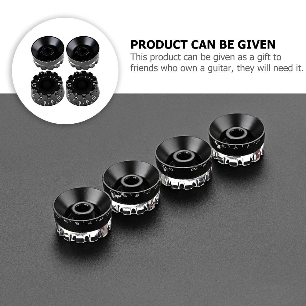 

4 Pcs Major Guitar Knob Electric Slide Potentiometer Knobs Plastic Volume Caps and Tone Control