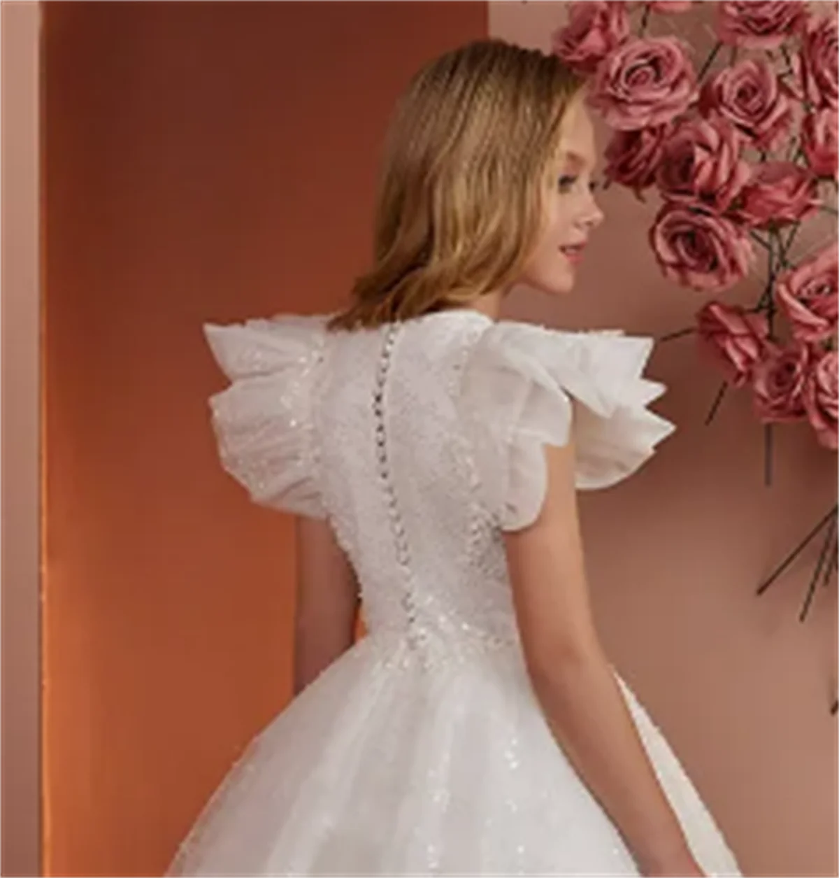 Robe à Fleurs en Tulle Blanc pour Fille, Applique de Mariage, Élégante, pour ixd'Anniversaire