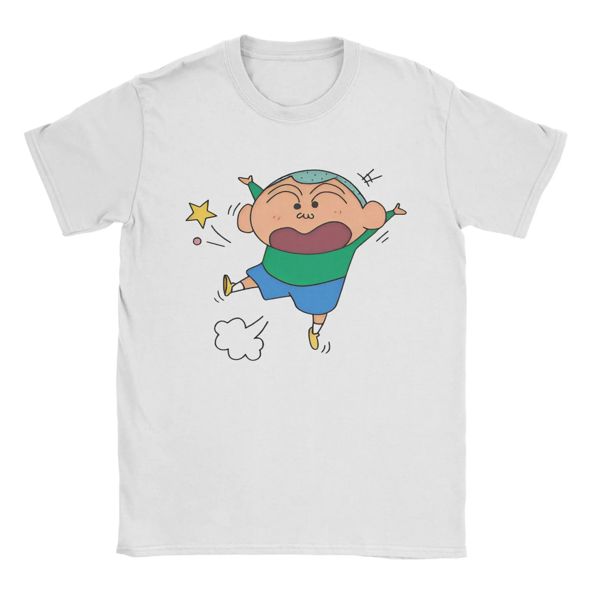 Printed C-Crayon S-Shin-chans Masao Sato T-Shirt Men O-neck Short Sleeve Tops  Cotton Summer Top Tee