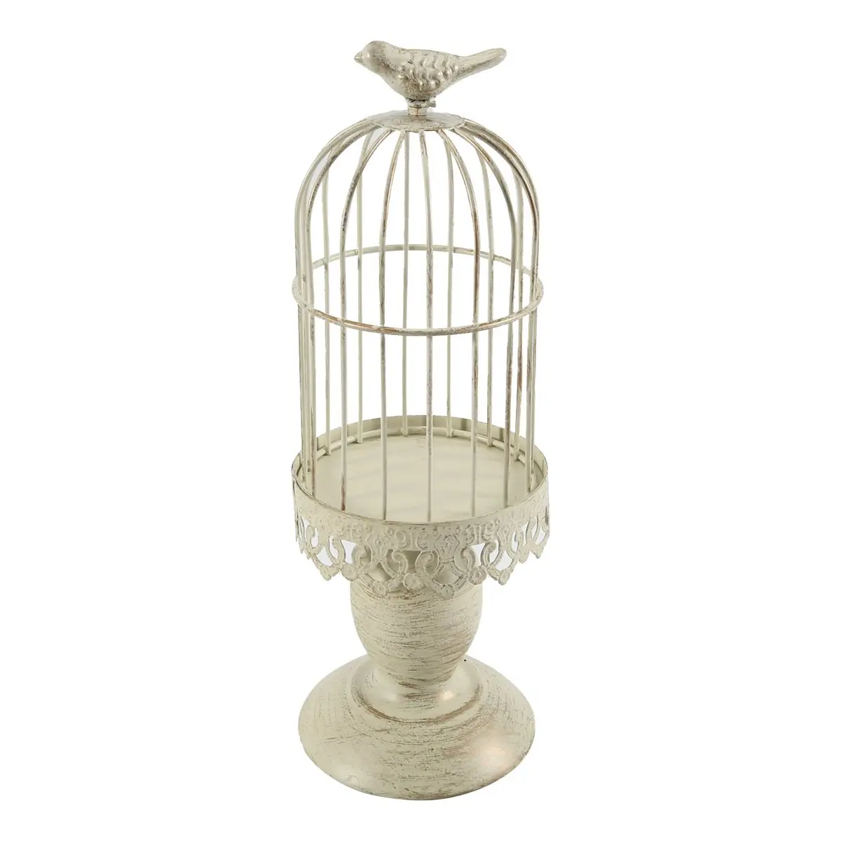●Vintage Bird Cage Candle Holder Wedding Table Decoration Props Wedding Decoration Metal Iron Candle Holder,White,S