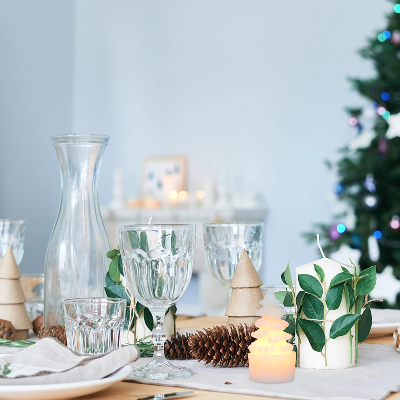 1 قطعة مصباح ليد شجرة عيد الميلاد شكل ضوء الزخرفية عيد الميلاد سطح المكتب زخرفة مشهد الحفلة مضيئة عيد الميلاد منضدية مصباح ديكور #1