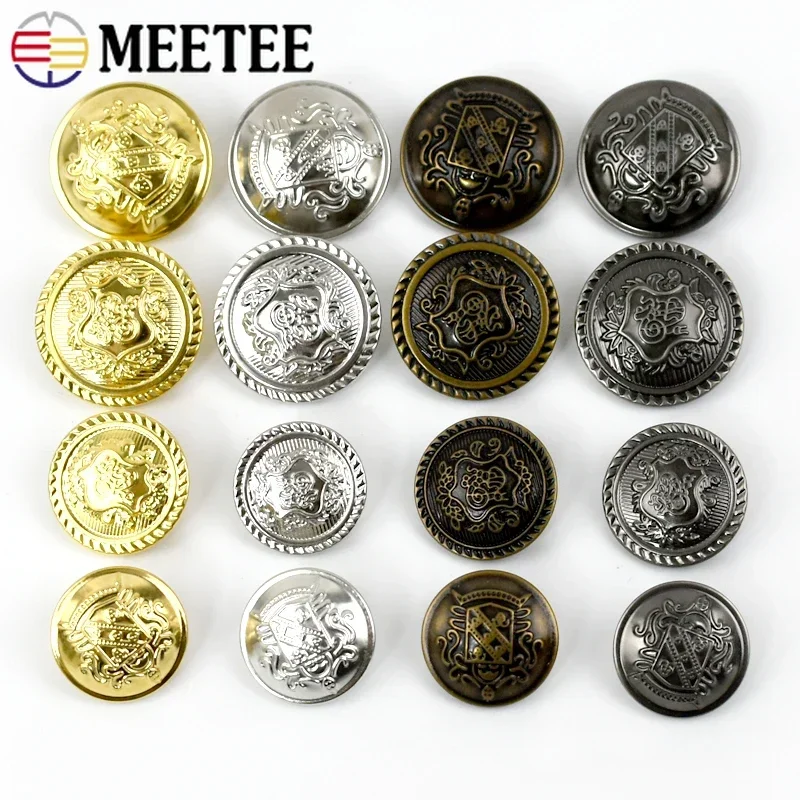 10 Pz Meetee 12-30mm Bottone in metallo Retro Hollow Rame Cappotto Giacca Gambo Bottoni Abbigliamento fai da te Decorazione Fibbia Accessorio per cucire