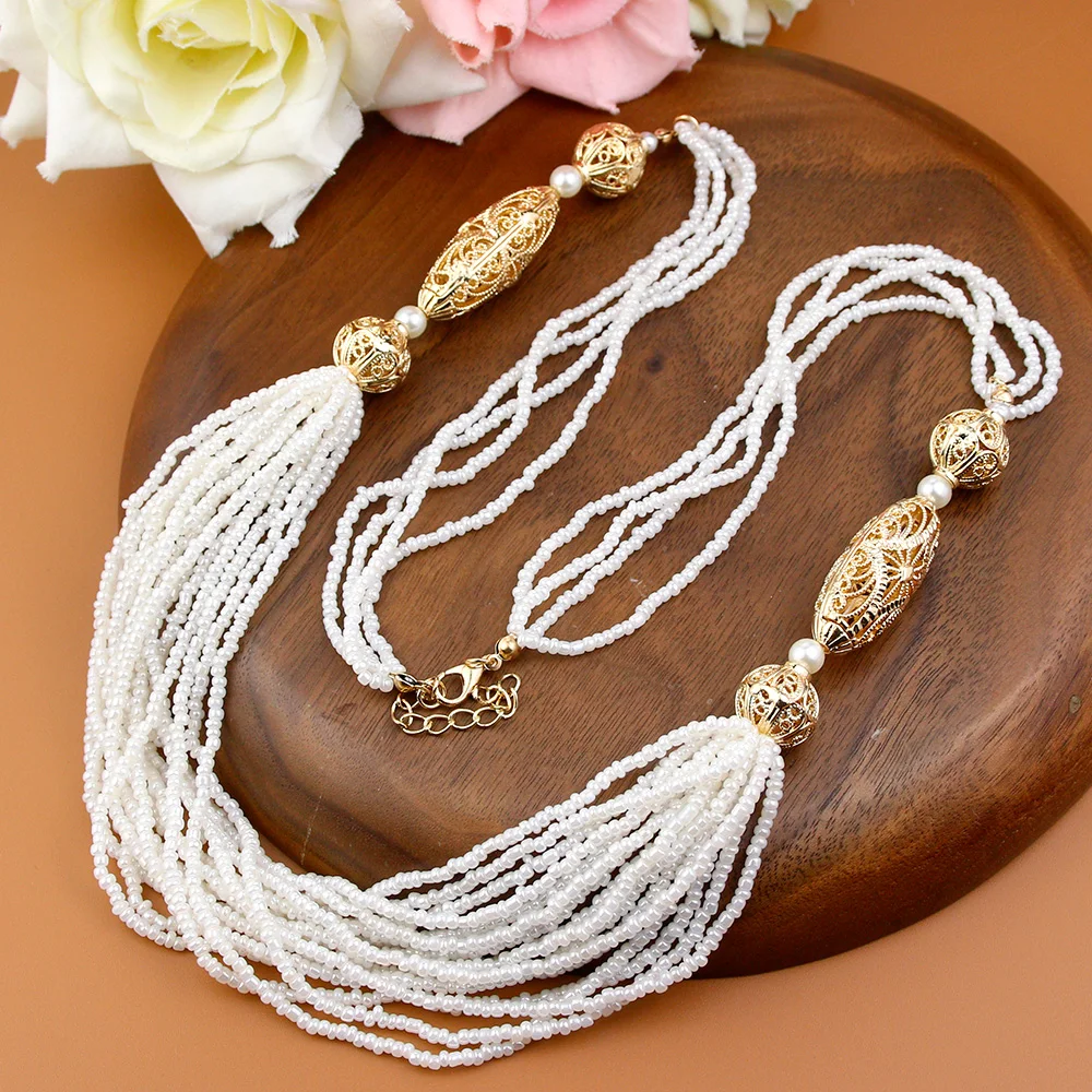 Marken design Algerien Marokko Braut Hochzeit Schmuck Sets handgemachte Perlen Halskette Armband goldene Kugel Zubehör