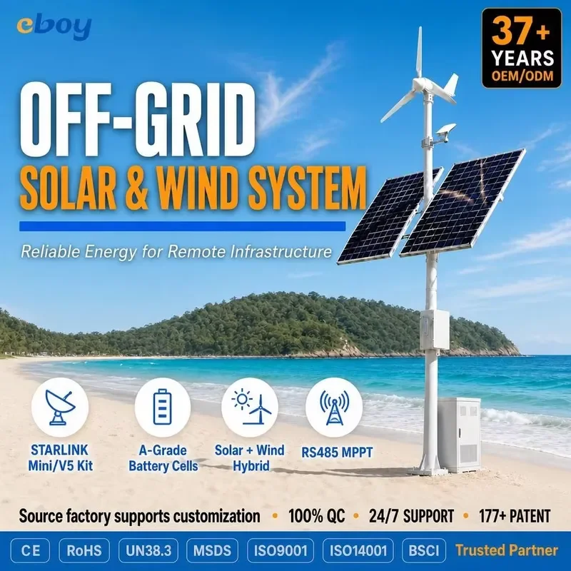 Hybrid Solar Power System Kit with Lithium Battery for Starlink Wi-Fi V5 Mini Remote Regions MQTT RS485 OEM/ODM
