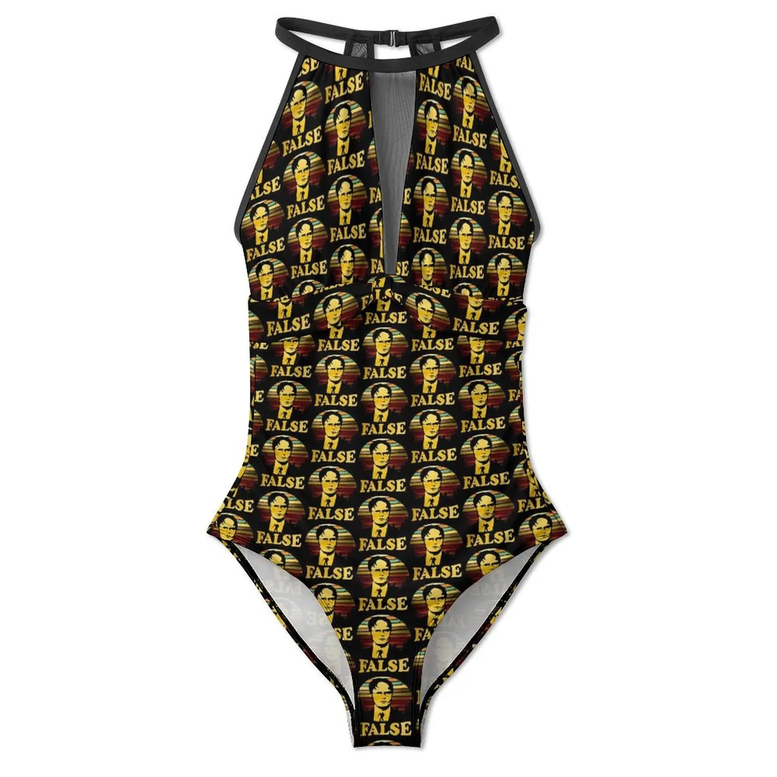 Dwight Schrute Swimsuit Sexy Vintage Print One-Piece Swimwear Push Up Swimsuits Fantasy Sport Monokini