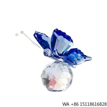 Factory Cheap Wholesale Colorful Wedding Gifts and Home Decoration K9 Crystal Glass Butterfly Figurines