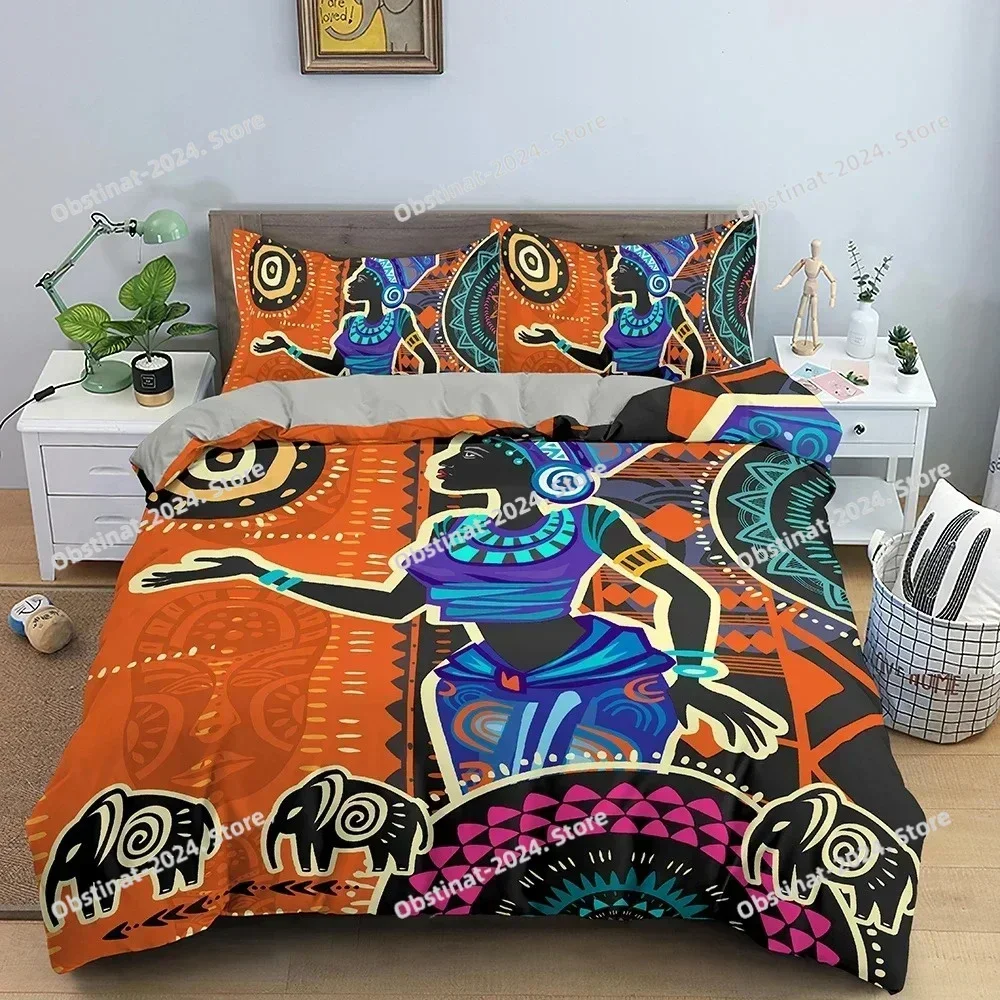 Ethnic Dancing Beautiful Woman Bedding Set Printed single Comforter Quilt Duvet Cover Pillow Case 3 Pieces Sets Kids Adult Size
