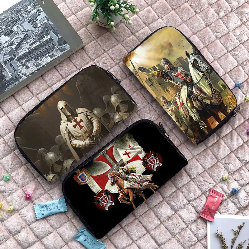 Armor of God Wallet Knights Templar Crusaders Freemason Women Card Earphone Holder Coin Money Bag Purse Teenager Long Wallet