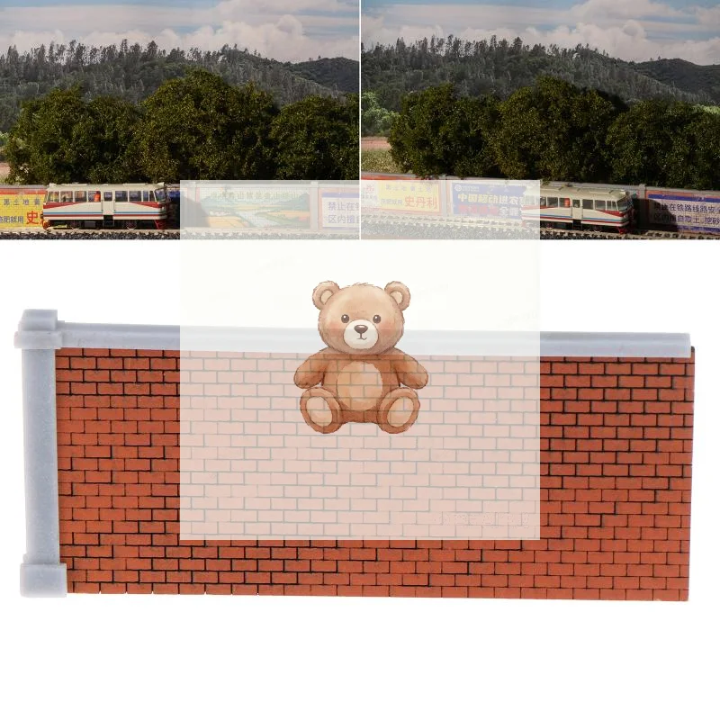 

HO Scale Miniature Gypsum Brick Wall Simulation Model Red Fence Wall For Building Architecture Dollhouse Garden Accessories