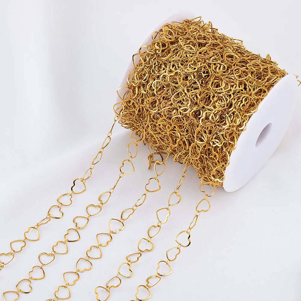 

Stainless Steel Chain Hollow Peach Chain Gold Steel Color Chain for DIY Material Necklace Bracelet Jewelry Making