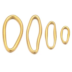 5pcs Fashion Stainless Steel Irregular Oval Charms for Necklace Connectors Earrings Making DIY Jewelry Accessories Supplies