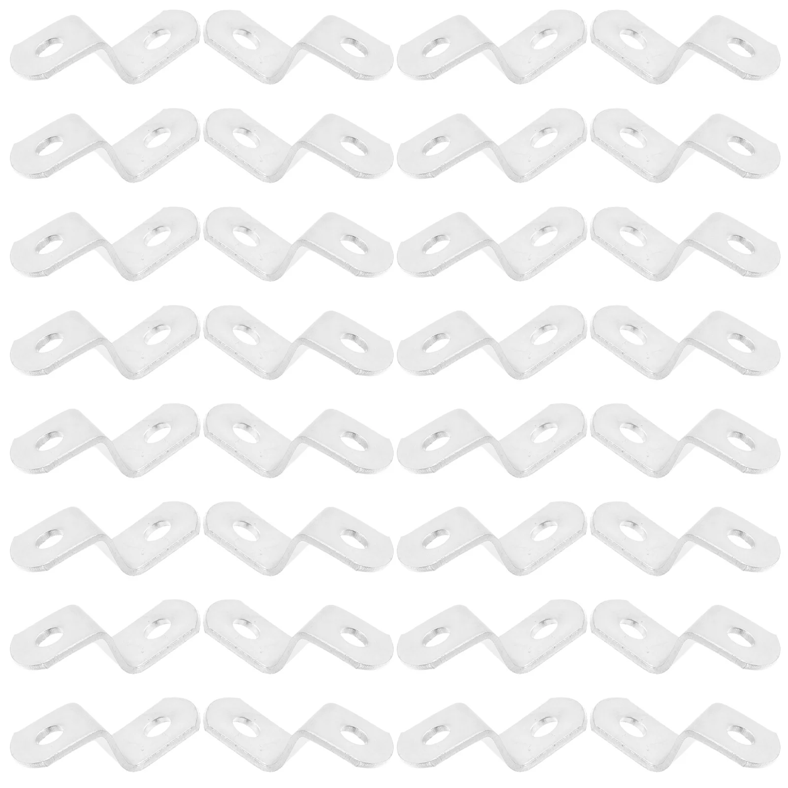 

50pcs Corner Brackets: Z-Shaped Metal Frame Fasteners For Picture Frame Backing Hardware Dual-Hole Design Precision Alignment