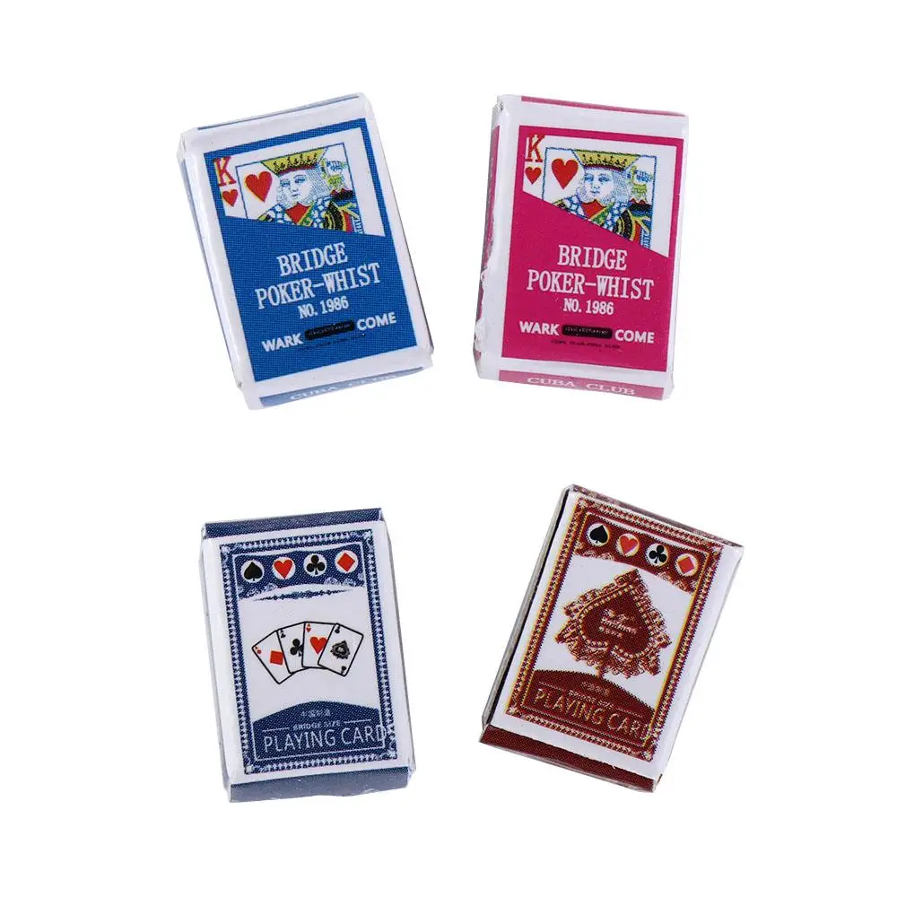 Accessory 1:12 Accessories Miniature Games Poker Miniature Dollhouse Mini Playing Cards Playing Poker Cards