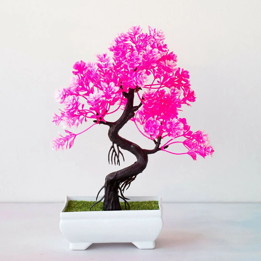 Flowers Office Room Table Decoration Plastic Tree Bright Plants Cabinets Easy To Manage And Maintain Photography