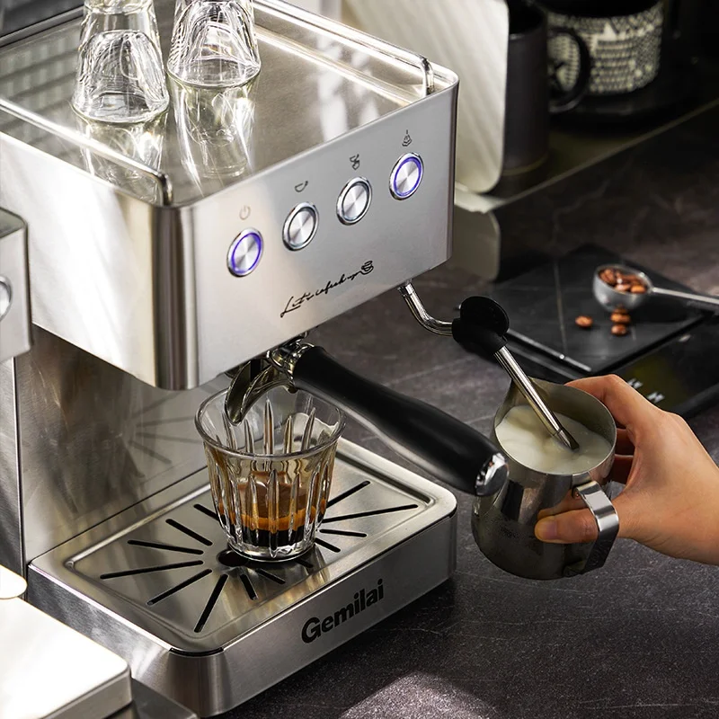 Gemile CRM3005E Electric Espresso Machine Italian Semi-Automatic Pump Pressure Small Household Appliance For Cross-Border Coffee