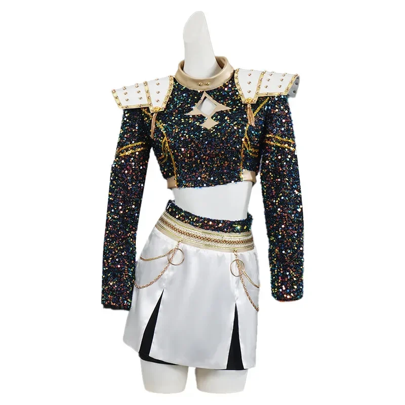 Nieuwe Halloween Cosplay Kpop Demon Hunters Zoey Rumi Mira Cosplay Kostuum Pruik Voor Vrouwen en Kind Uniform Rollenspel Halloween Carni