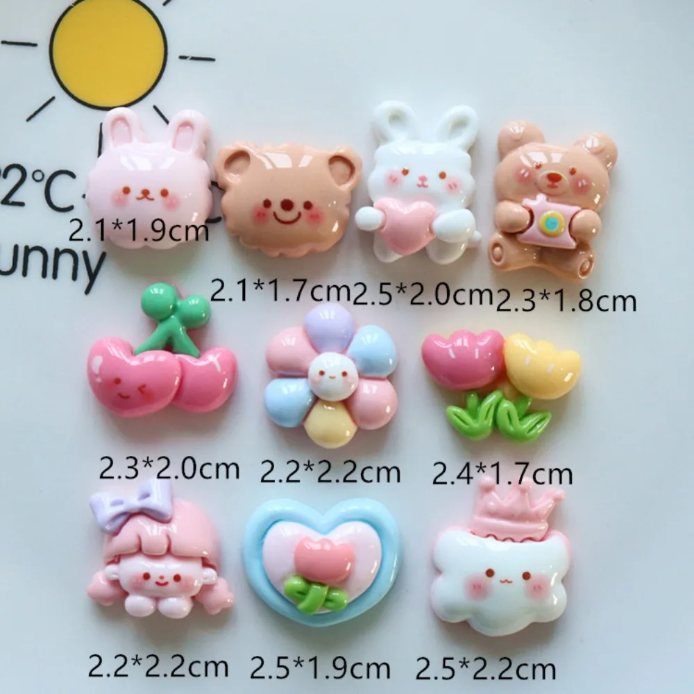 10pcs Cute Cartoon Kawaii Butterfly Heart Series Flat Back Resin DIY Scrapbooking Cabochons Embellishment Decoration Accessories