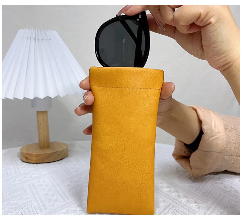 PU Leather Glasses Storage Bag Waterproof Pouch Glasses Protective Cover Eyewear Storage Bag Automatic Closed Sunglasses Case