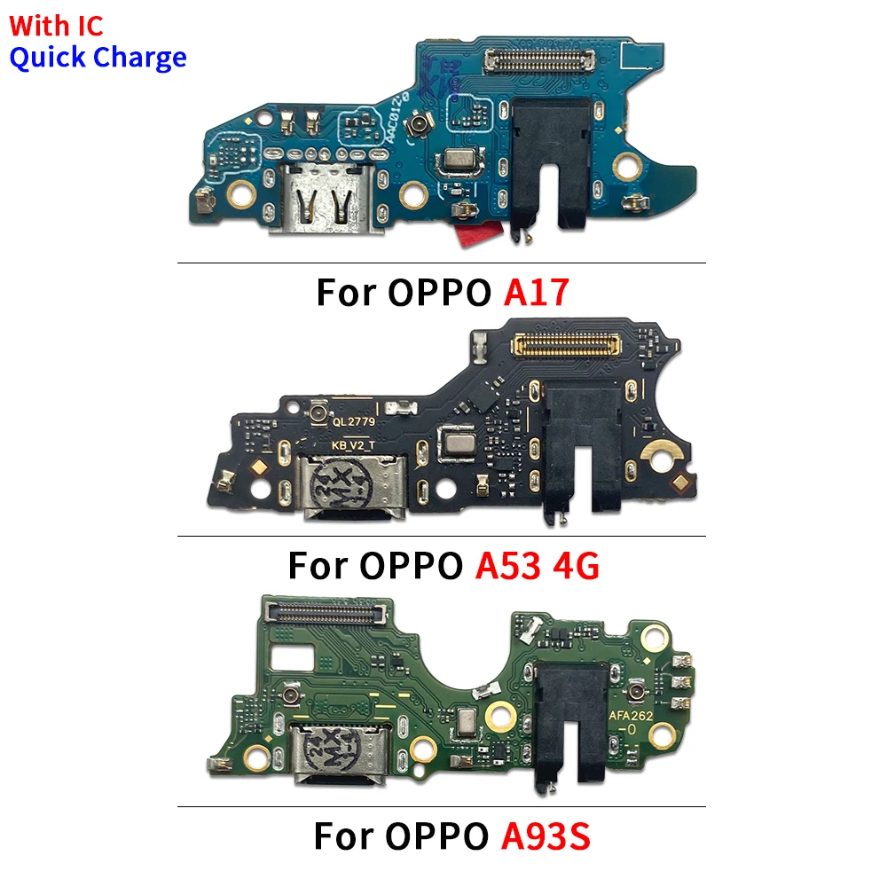 50Pcs，USB Charging Port Board Flex Cable Connector Parts For OPPO A16 A17 A52 A92 A53 A55 A93S A56 A57 A58 A93 A94 A95 A96 4G 5G