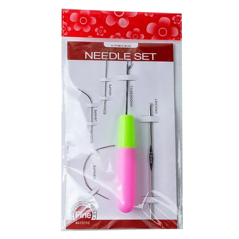 

5 Pcs Bent Latch Hook Set Crochet C I J Needle Dreadlocks Tool Knitting Crochet Hooks Hair Extensions Tool for Braid